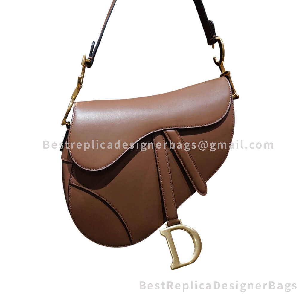 Dior Mini Saddle Bag In Caramel Calfskin
